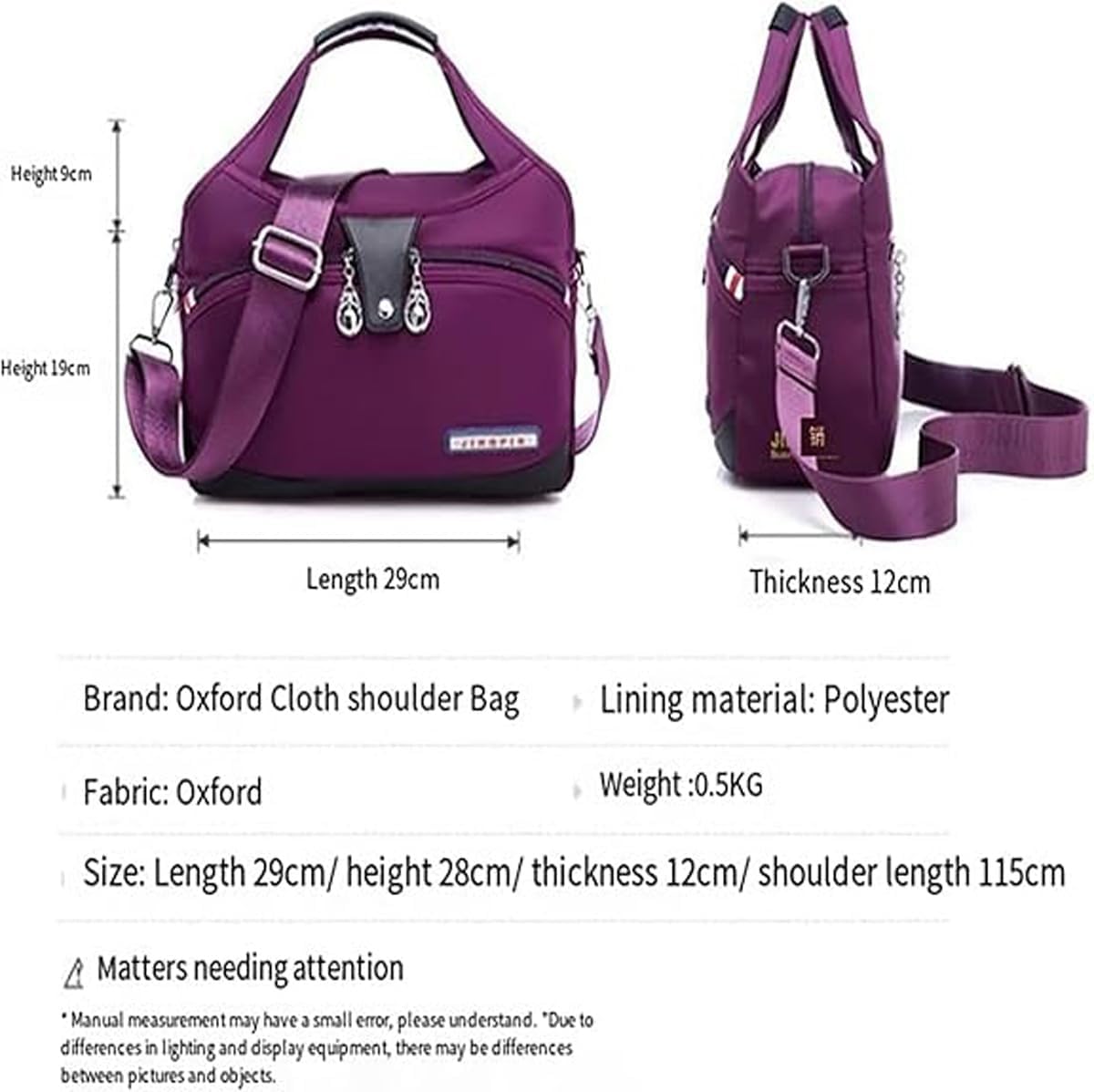 Anti Theft Crossbody Handbag Large Capacity Travel Purse