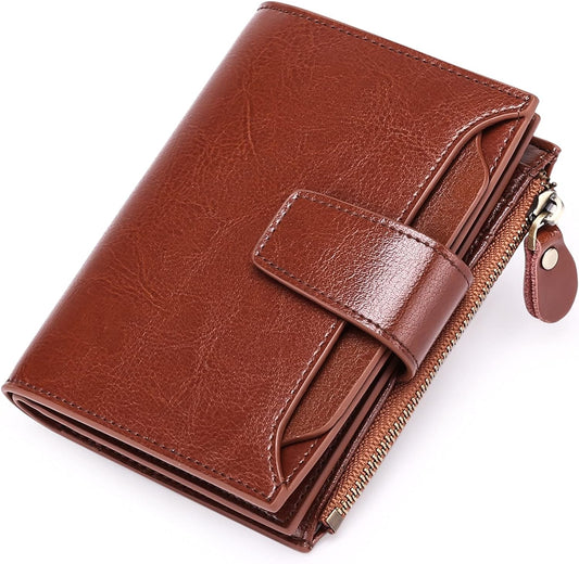 Compact RFID Wallet with 14 Card Slots and Cash Storage