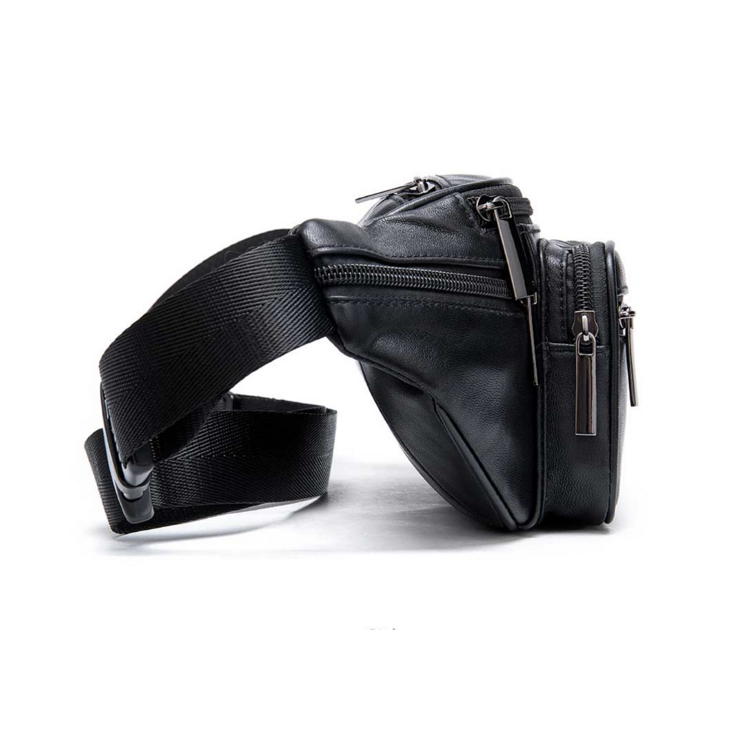 Genuine Leather Crossbody Chest Bag Adjustable Shoulder Waist Pack
