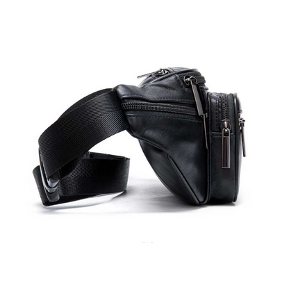 Genuine Leather Crossbody Chest Bag Adjustable Shoulder Waist Pack