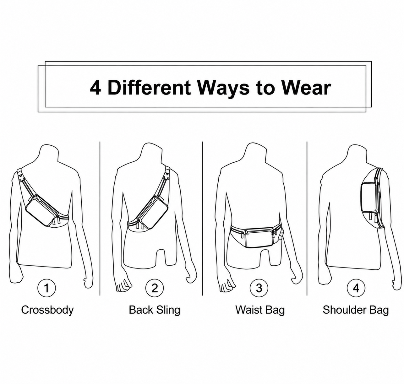 Genuine Leather Crossbody Chest Bag Adjustable Shoulder Waist Pack