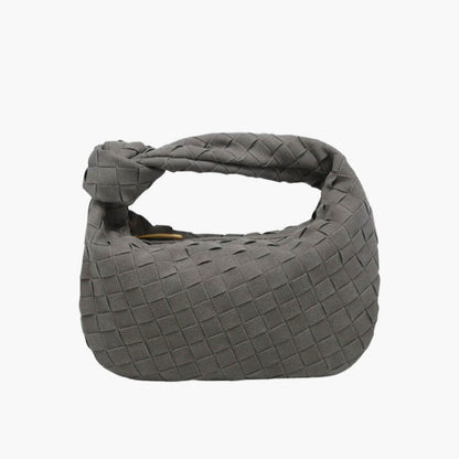 Kontup – Women's Mini Suede Shoulder Bag with Woven Knot Design