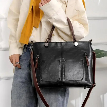 Kontup – Women's Vintage PU Leather Shoulder Bag with Adjustable Crossbody Strap
