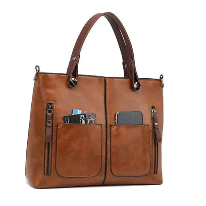 Kontup – Women's Vintage PU Leather Shoulder Bag with Adjustable Crossbody Strap