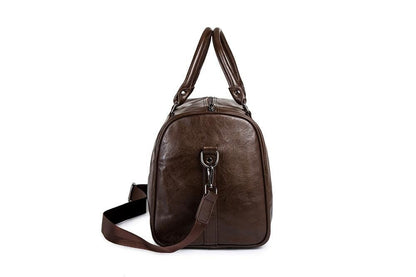 Leather Travel Duffel Bag Mens Weekend Carry Bag