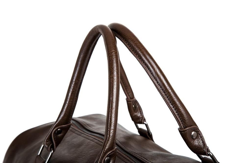 Leather Travel Duffel Bag Mens Weekend Carry Bag
