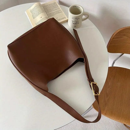 Vintage Leather Shoulder Tote Bag Large Capacity Handbag