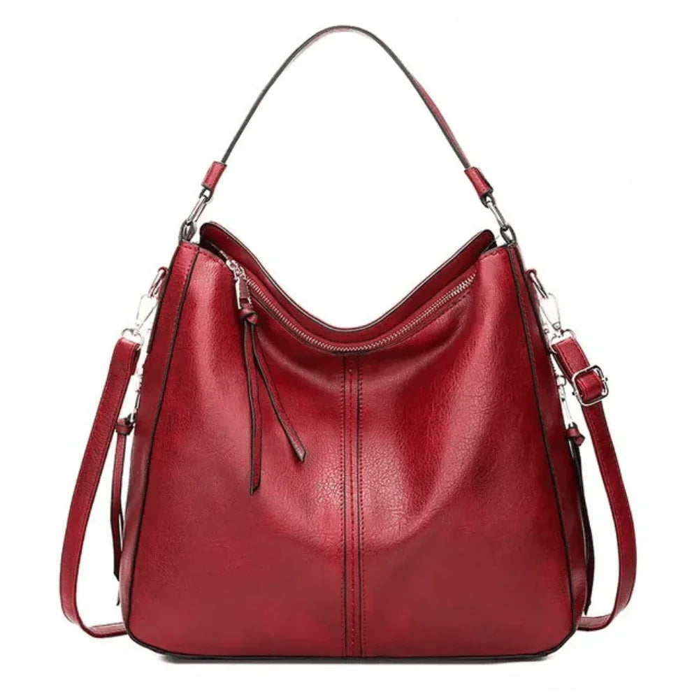 Vintage Leather Tote Bag Large Capacity Womens Handbag Elegant Organizer