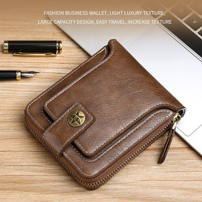 Vintage Leather Wallet RFID Card Holder Compact Bifold Coin Purse Clutch Organizer