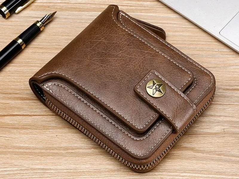 Vintage Leather Wallet RFID Card Holder Compact Bifold Coin Purse Clutch Organizer