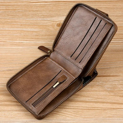 Vintage Leather Wallet RFID Card Holder Compact Bifold Coin Purse Clutch Organizer