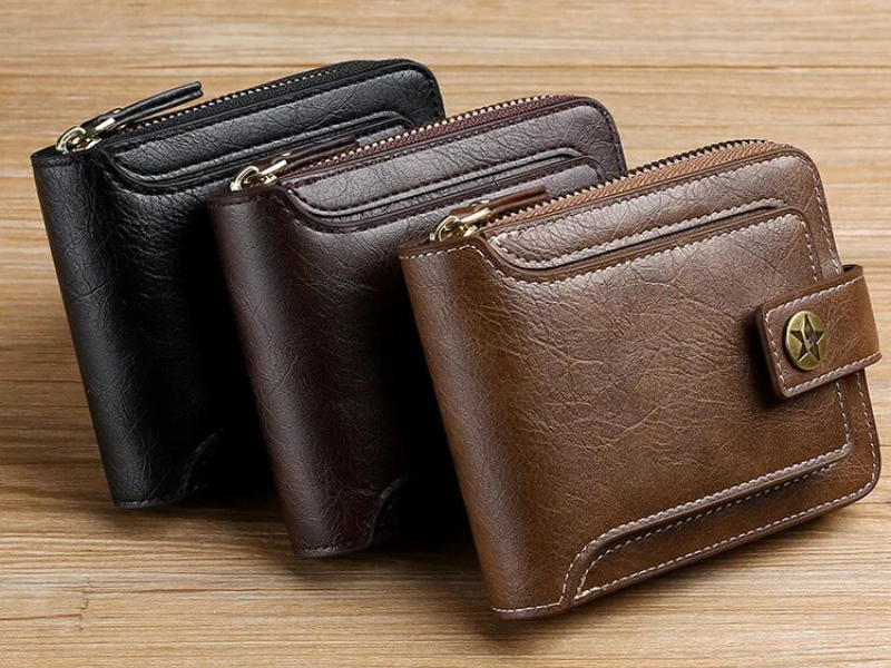 Vintage Leather Wallet RFID Card Holder Compact Bifold Coin Purse Clutch Organizer