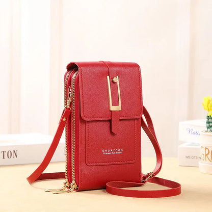 Women Phone Crossbody Bag PU Leather Mini Shoulder Bag