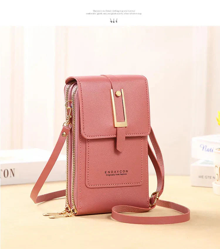 Women Phone Crossbody Bag PU Leather Mini Shoulder Bag