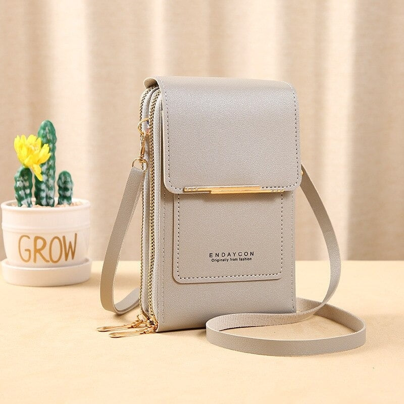 Women Phone Crossbody Bag PU Leather Mini Shoulder Bag